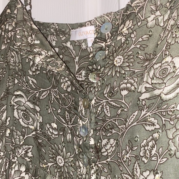 Olivaceous sage floral tiered dress - Picture 6 of 7